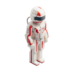Voxel Astronaut Space Explorer 3D Character Icon