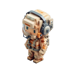 Voxel Astronaut 3D Charakter-Icon für Weltraum & Gaming