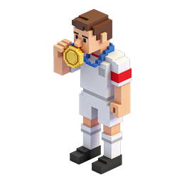 Voxel Athlete with Gold Medal - 3D Pixel Art Icon