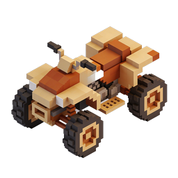 Voxel ATV Quad Bike 3D Icon for Gaming