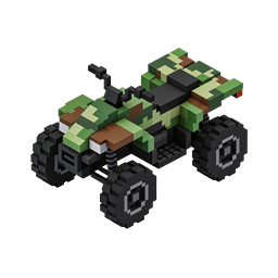 Quadriciclo ATV voxel – ícone pixel art 3D