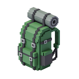 Voxel Backpack Icon - 3D Isometric Hiking Rucksack