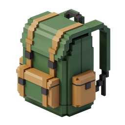 Voxel Backpack 3D Icon - Isometric Gaming Style