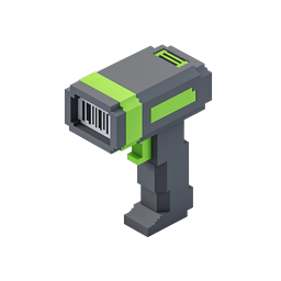 Voxel Barcode Scanner Icon | Isometric 3D Design