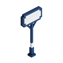 Voxel Billboard Sign Icon - 3D Isometric Advertising