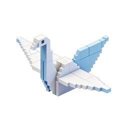 Voxel Bird Flight 3D Pixel Art Icon