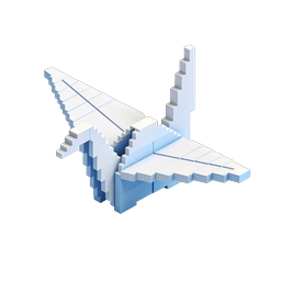 3D Voxel Bird Icon | Isometric Block Bird Design