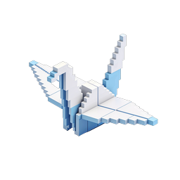 Voxel Bird Icon - 3D Cube Style Flying Bird