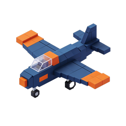 Icône 3D d'avion Voxel Block pour projets d'aviation