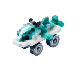 Icône de voiture 3D Voxel Block - Véhicule jouet pixélisé