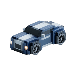 Voxel Block Car 3D Icon - Pixel Art Vehicle