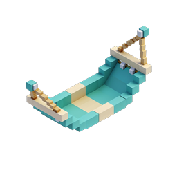 Voxel Boat Icon - 3D Isometric Minecraft-Style