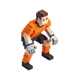 Voxel Boxer Fighter Isometric 3D Icon
