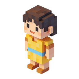 Voxel Boy Character Icon - 3D Pixel Art Avatar