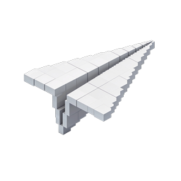 Voxel 브릿지 3D 아이소메트릭 아이콘 - 화이트 큐브 구조
