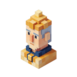Ícone 3D Monge Buda Voxel - Personagem de Meditação
