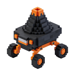 Ícone de buggy off-road voxel – veículo de blocos 3D isométrico
