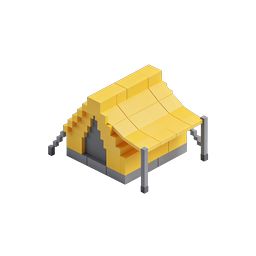Voxel Building Construction 3D Isometric Icon