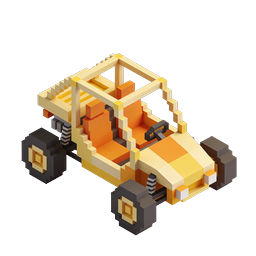 Voxel Bulldozer 3D Icon - Construction Vehicle Art