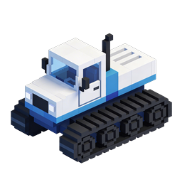 Voxel Bulldozer 3D Pixel Art Construction Icon