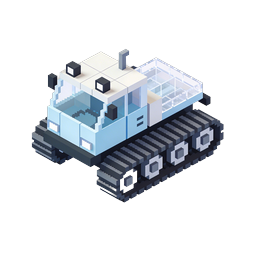 Biểu tượng xe ủi Voxel - Phương tiện Pixel Art 3D Isometric