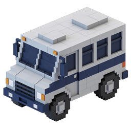 Voxel-Bus-Icon - Isometrisches 3D-Pixel-Art-Fahrzeug