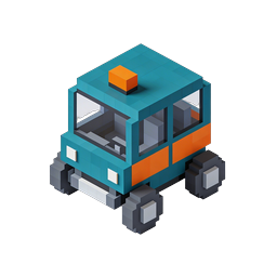 Icono de autobús Voxel - Gráfico de transporte estilo bloque 3D