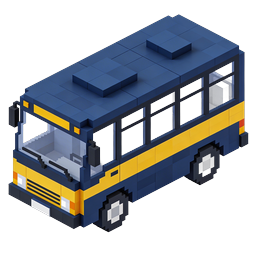 Voxel Bus Icon | Isometric Pixel Art Transportation