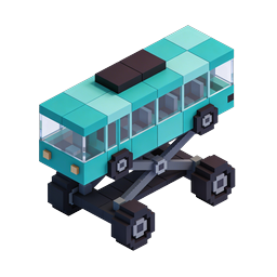 교통 및 게임용 Voxel 버스 3D 블록 아이콘