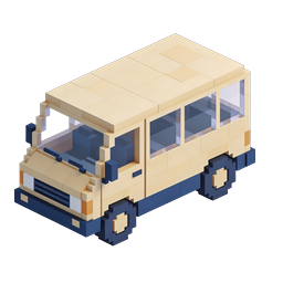 Voxel-Bus-Icon - Isometrisches 3D-Transportdesign