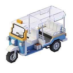 Icono de autobús Voxel Pixel Art - Transporte 3D Isométrico