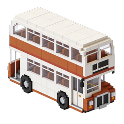 Ícone 3D de Ônibus Voxel - Design de Transporte em Blocos Isométricos
