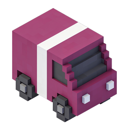 Voxel Bus Icon - Colorful 3D Pixel Art Transportation