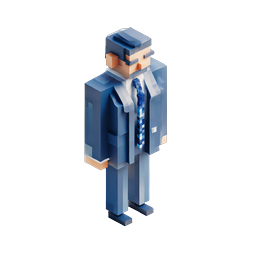 Voxel Businessman 3D Character Icon