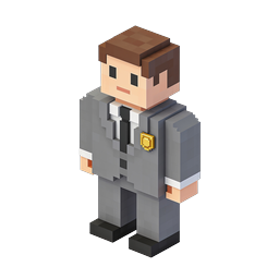 Voxel Businessman Character Icon | 3D Pixel Art