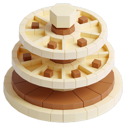 Ícone 3D de Bolo Voxel Isométrico para Padarias e Celebrações