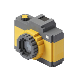 Voxel Camera 3D Isometric Icon for Photography Apps