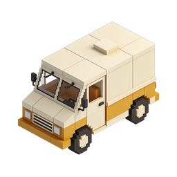 ไอคอนรถบ้าน Voxel - ยานพาหนะท่องเที่ยว 3D แบบ Isometric