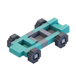 Voxel Car Chassis Isometric 3D Block Icon