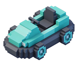 Voxel Car 3D Isometric Icon - Pixel Art Vehicle