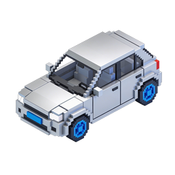 Voxel Sports Car 3D Pixel Art Icon