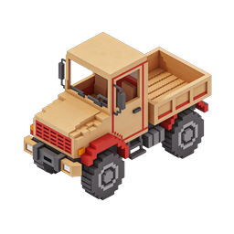 Voxel 货车图标 - 等轴测 3D 像素艺术风格