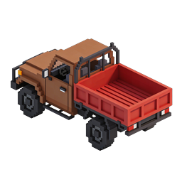 Voxel Cargo Truck - 3D Pixel Art Transport Icon
