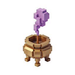 ボクセル魔法の薬の釜アイコン - 3Dブロックアート