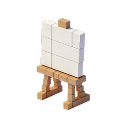 Isometric Voxel Chair 3D Block Furniture Icon