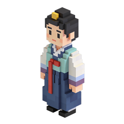 3D Voxel Anime Character Icon - Isometric Game Avatar