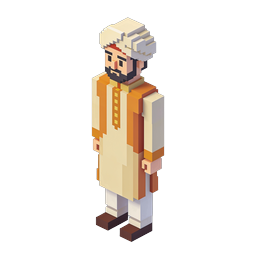 Voxel Chef Character Icon - 3D Pixel Art Cook