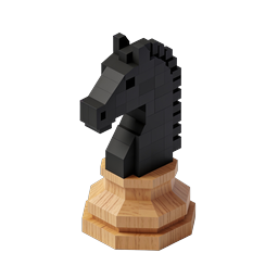 ボクセルチェスナイト 3Dアイコン - アイソメトリックブロックアート