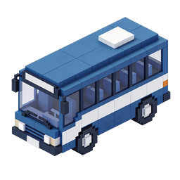 Icona autobus cittadino Voxel - Trasporto 3D isometrico