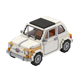 Voxel Classic Car 3D Icon - Retro Pixel Art Vehicle